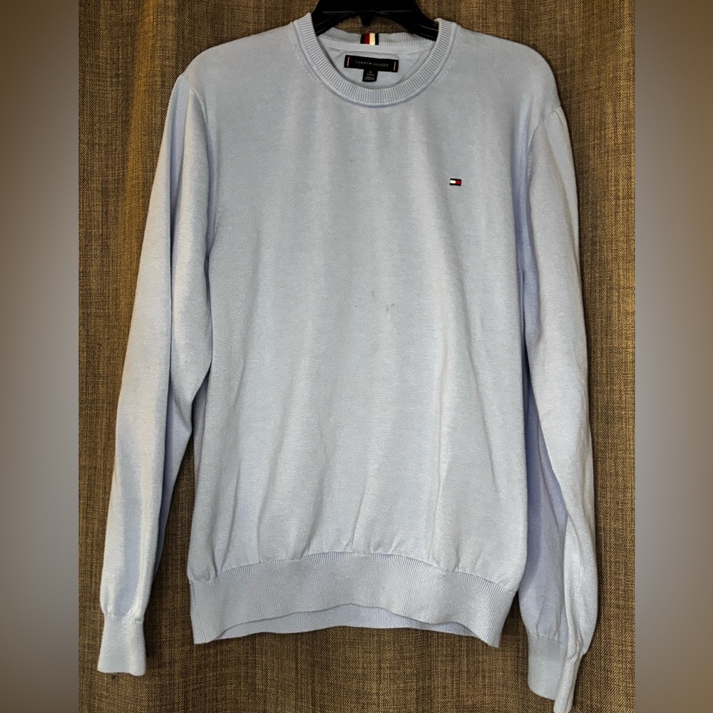 Tommy Hilfiger Men's Light Blue Crewneck‎ Sweater